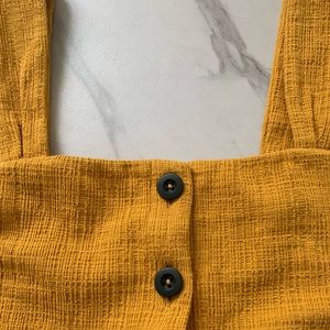 Madewell button down midi dress in mustard